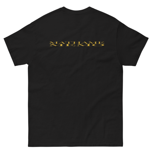 Mathame – MEMO T-Shirt Black/Gold Back